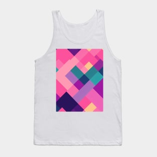 Pink Abstract Geometric Pattern Tank Top